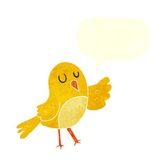retro speech bubble cartoon bird