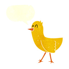 retro speech bubble cartoon bird