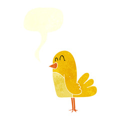 retro speech bubble cartoon bird
