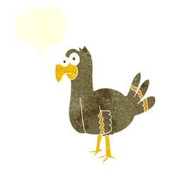 retro speech bubble cartoon bird