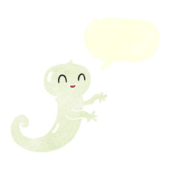 retro speech bubble cartoon ghost