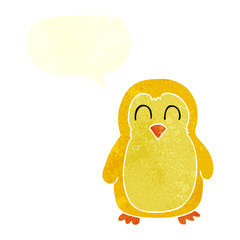 retro speech bubble cartoon bird