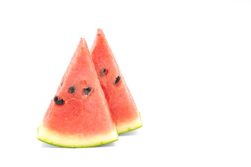 Slice of watermelon on white background