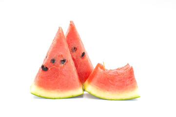Slice of watermelon on white background