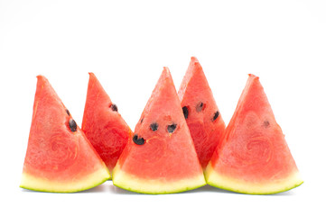 Slice of watermelon on white background