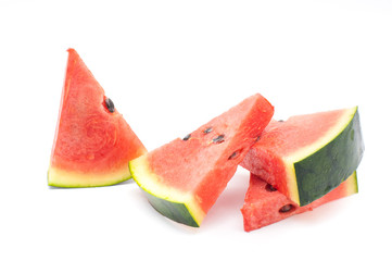 Slice of watermelon on white background
