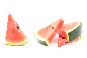 Slice of watermelon on white background