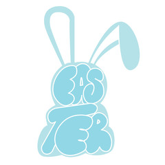 Vector - Happy Easter Rabbit Bunny on Background