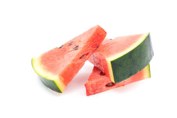 Slice of watermelon on white background