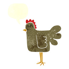 retro speech bubble cartoon chicken