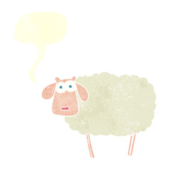 retro speech bubble cartoon sheep