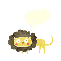 retro speech bubble cartoon lion