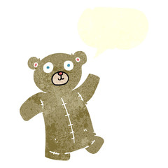 retro speech bubble cartoon teddy bear