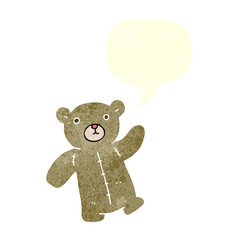 retro speech bubble cartoon teddy bear