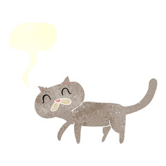 retro speech bubble cartoon cat