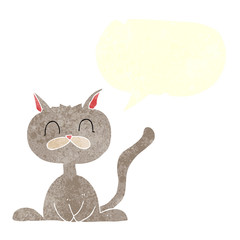 retro speech bubble cartoon cat