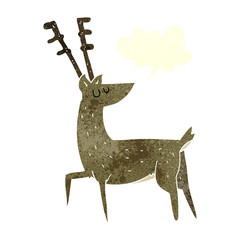 retro speech bubble cartoon stag
