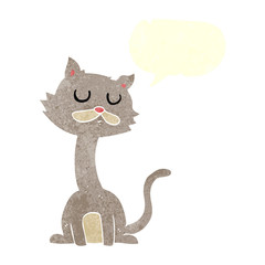 retro speech bubble cartoon cat