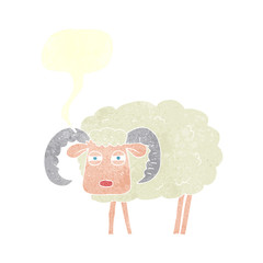 retro speech bubble cartoon ram