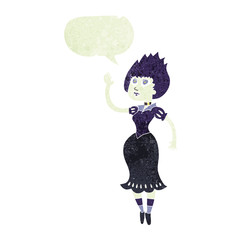 retro speech bubble cartoon vampire girl