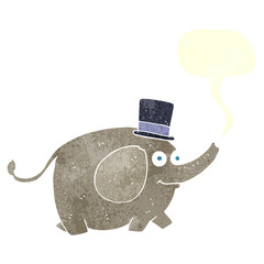 retro speech bubble cartoon elephant