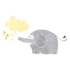 retro speech bubble cartoon trumpeting elephant