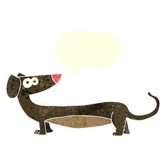 retro speech bubble cartoon dachshund