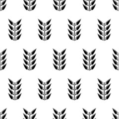 Seamless floral vector pattern. Symmetrcal black and white ornamental background with leaves. Decorative repeating ornament, Series of Floral and Decorative Seamless Pattern.