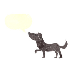 retro speech bubble cartoon dog