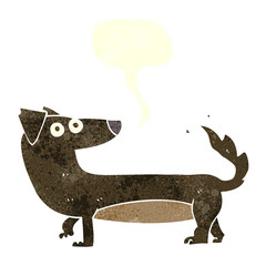 retro speech bubble cartoon dog