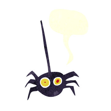 retro speech bubble cartoon halloween spider