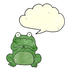 retro speech bubble cartoon nervous frog