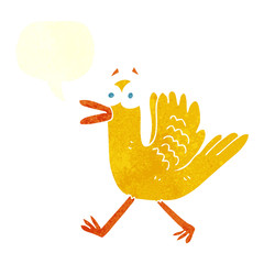 retro speech bubble cartoon flapping duck