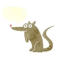 retro speech bubble cartoon rat
