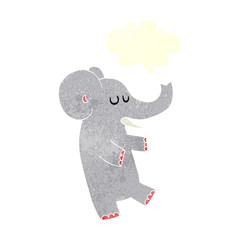retro speech bubble cartoon dancing elephant