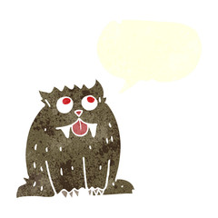 retro speech bubble cartoon beast