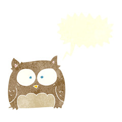 retro speech bubble cartoon owl