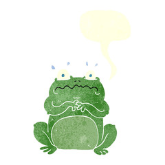 retro speech bubble cartoon funny frog