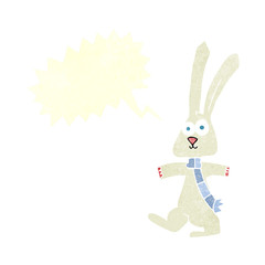 retro speech bubble cartoon rabbit
