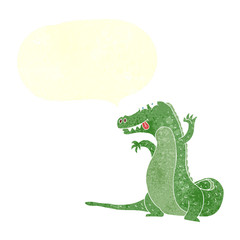 retro speech bubble cartoon crocodile