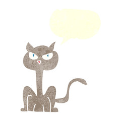 retro speech bubble cartoon angry cat