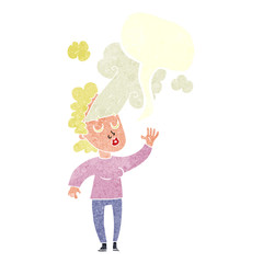 retro speech bubble cartoon woman letting off steam