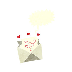 retro speech bubble cartoon love letter