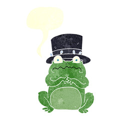 retro speech bubble cartoon wealthy toad
