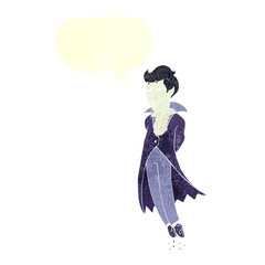 retro speech bubble cartoon vampire