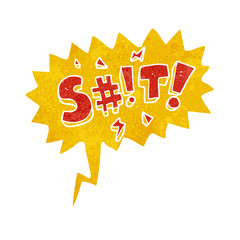 retro speech bubble cartoon obscured swearword