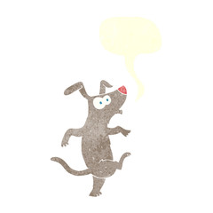retro speech bubble cartoon dancing dog
