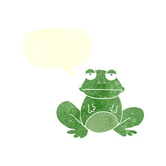 retro speech bubble cartoon frog