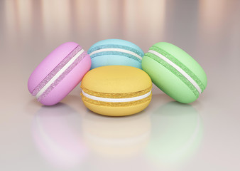 Macaron 3D rendering