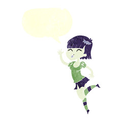 retro speech bubble cartoon vampire girl